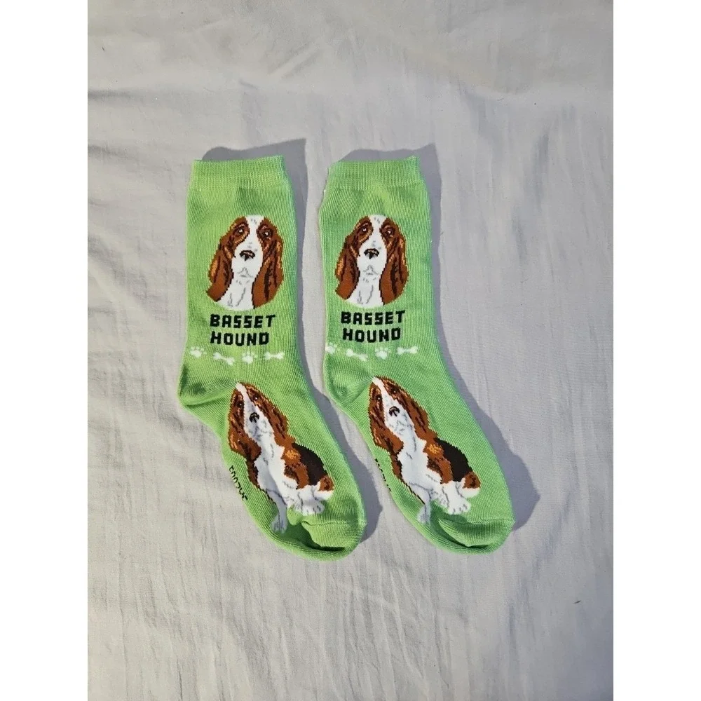 Foozys Basset Hound Dog Socks Fun Novelty Dress Casual Pet Size 9-11 New W/O Tag